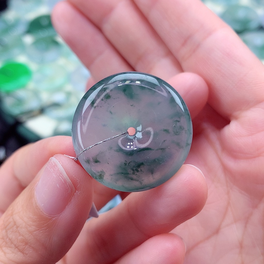 翡翠未镶嵌颈饰编号103-尺寸26.4/6.1