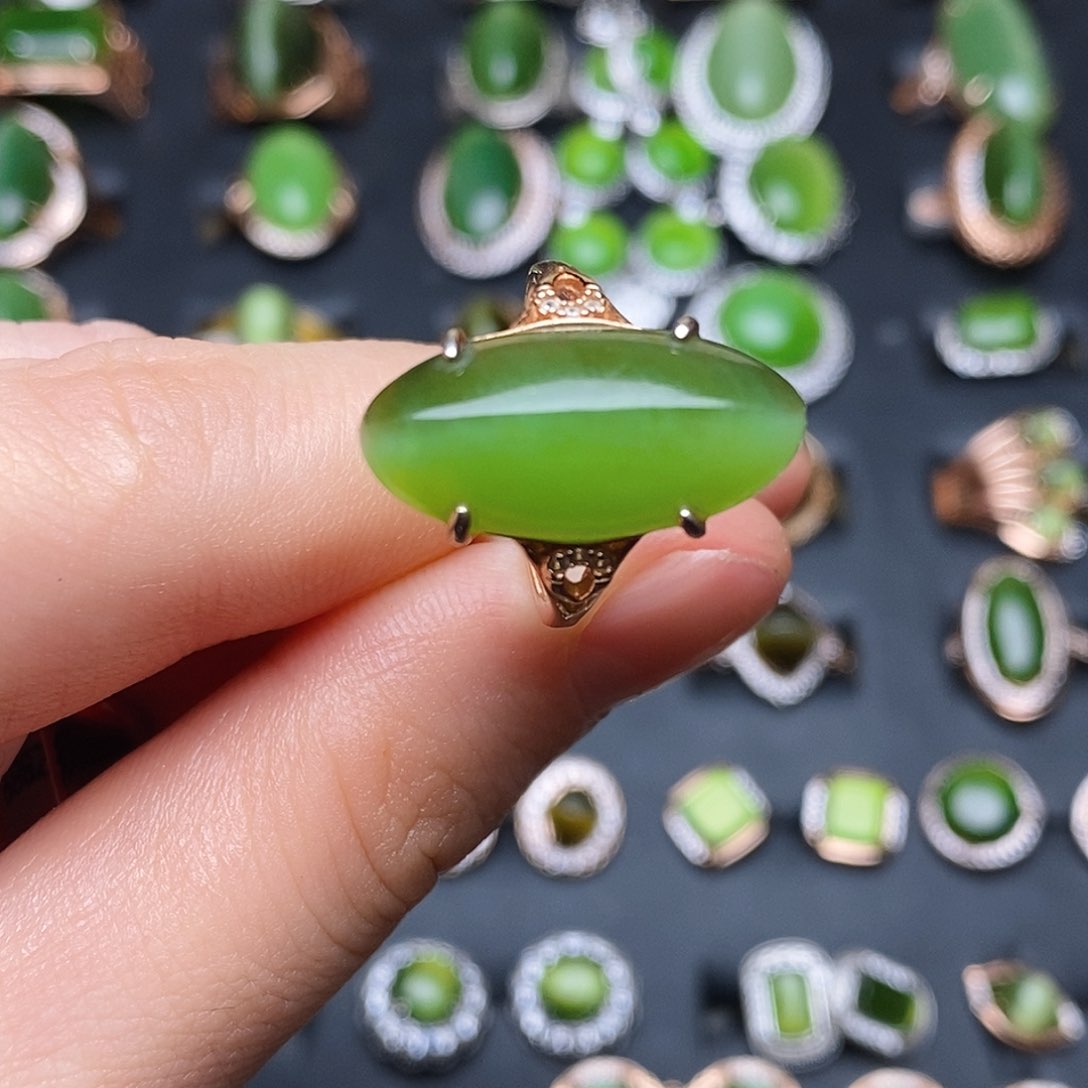 和田玉（碧玉）银S925镶嵌吊坠(不含链)