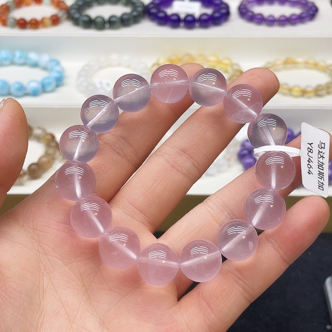 水晶手链未镶嵌马达加斯加粉晶14.4