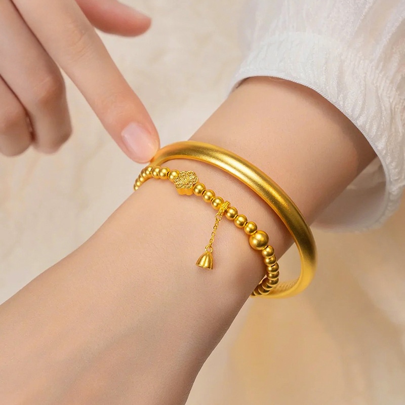 铜合金手镯 精工古法宽面素圈传承泥鳅背手镯女实心镯子送礼结婚