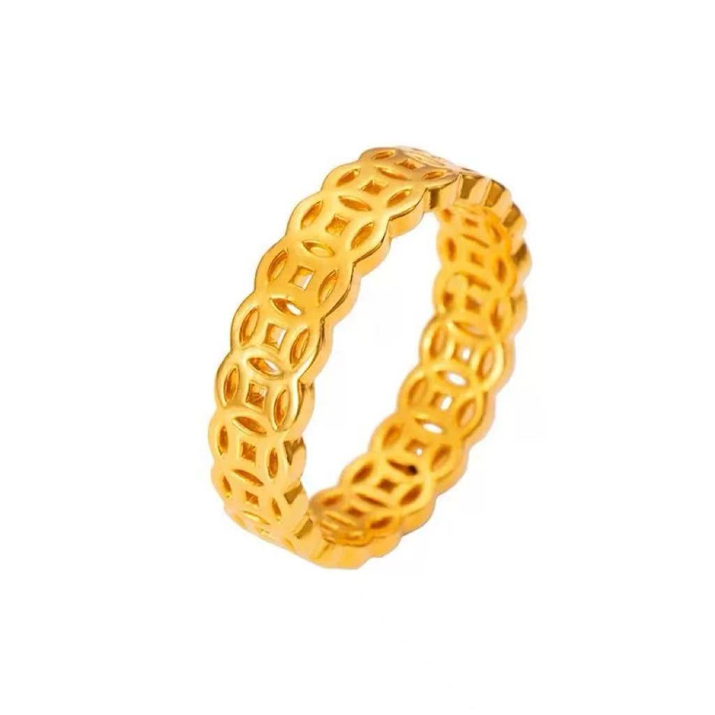 足金999铜钱戒指 15号圈口（约1.5g）K