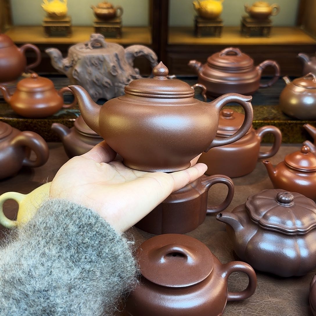 紫砂茶壶笑樱壶，底槽清