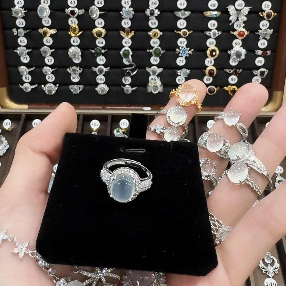 蛇纹石玉颈饰银S925镶嵌^