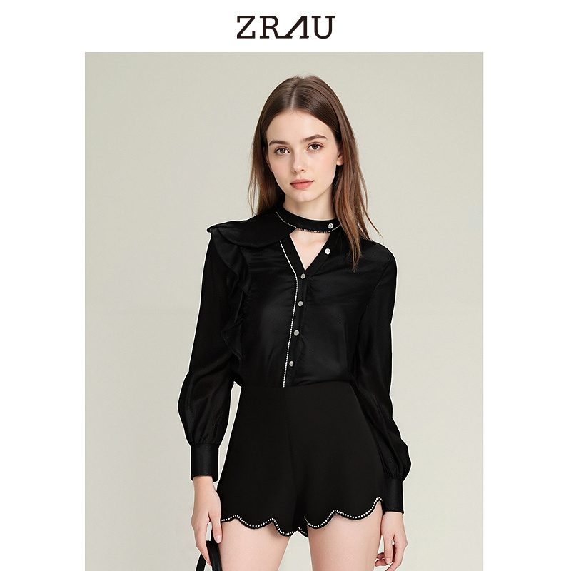 【达人专属】ZRAU复古简约百搭气质衬衫上衣91030431020