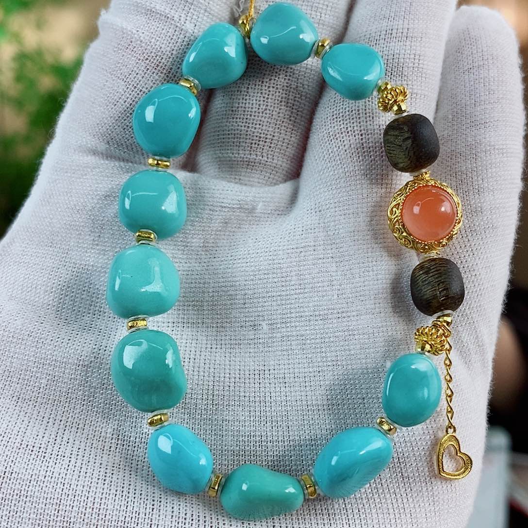 18K金镶嵌绿松石珠宝奇石