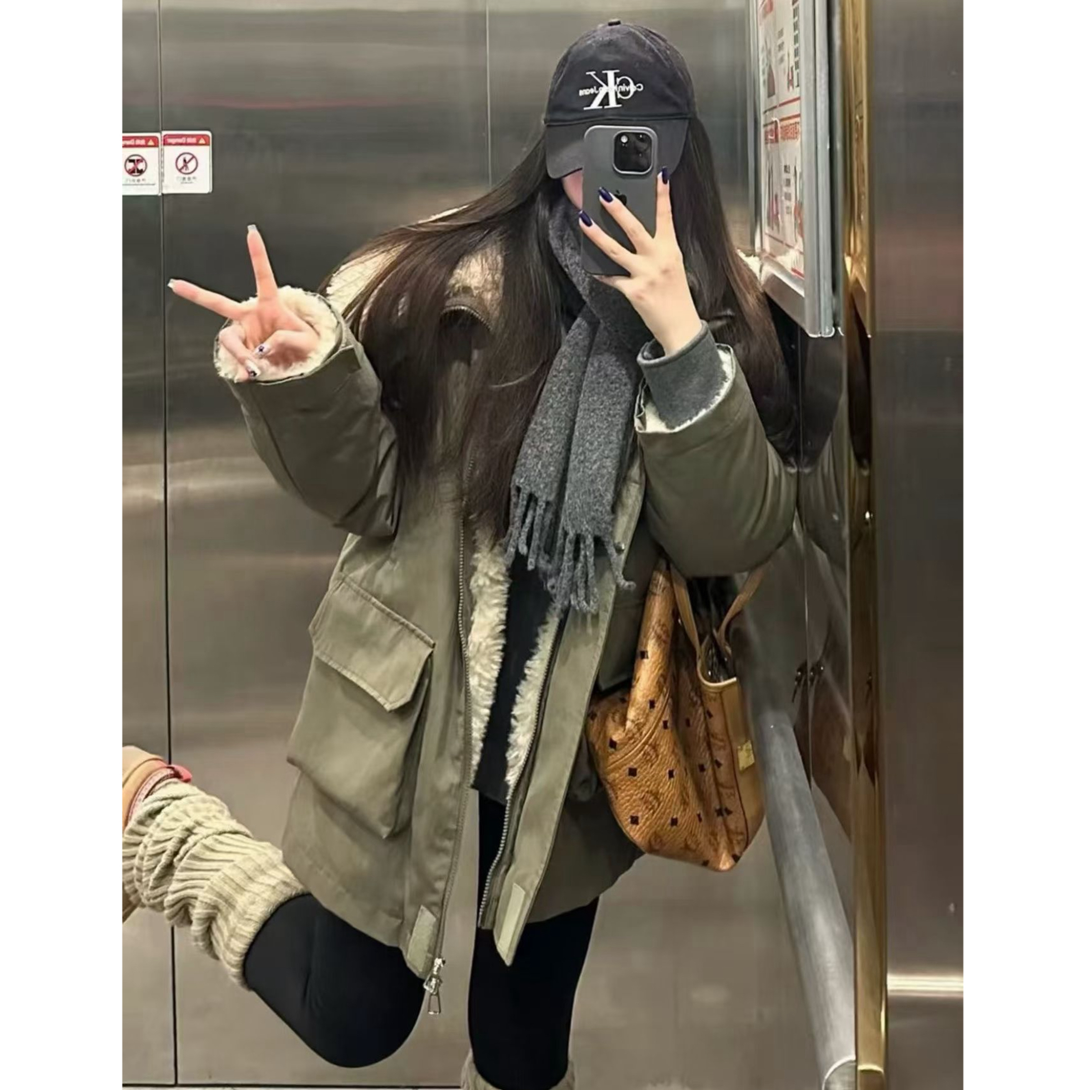 【露思同款】冬季新款时尚百搭洋气加厚派克服显瘦设计感小个子外套