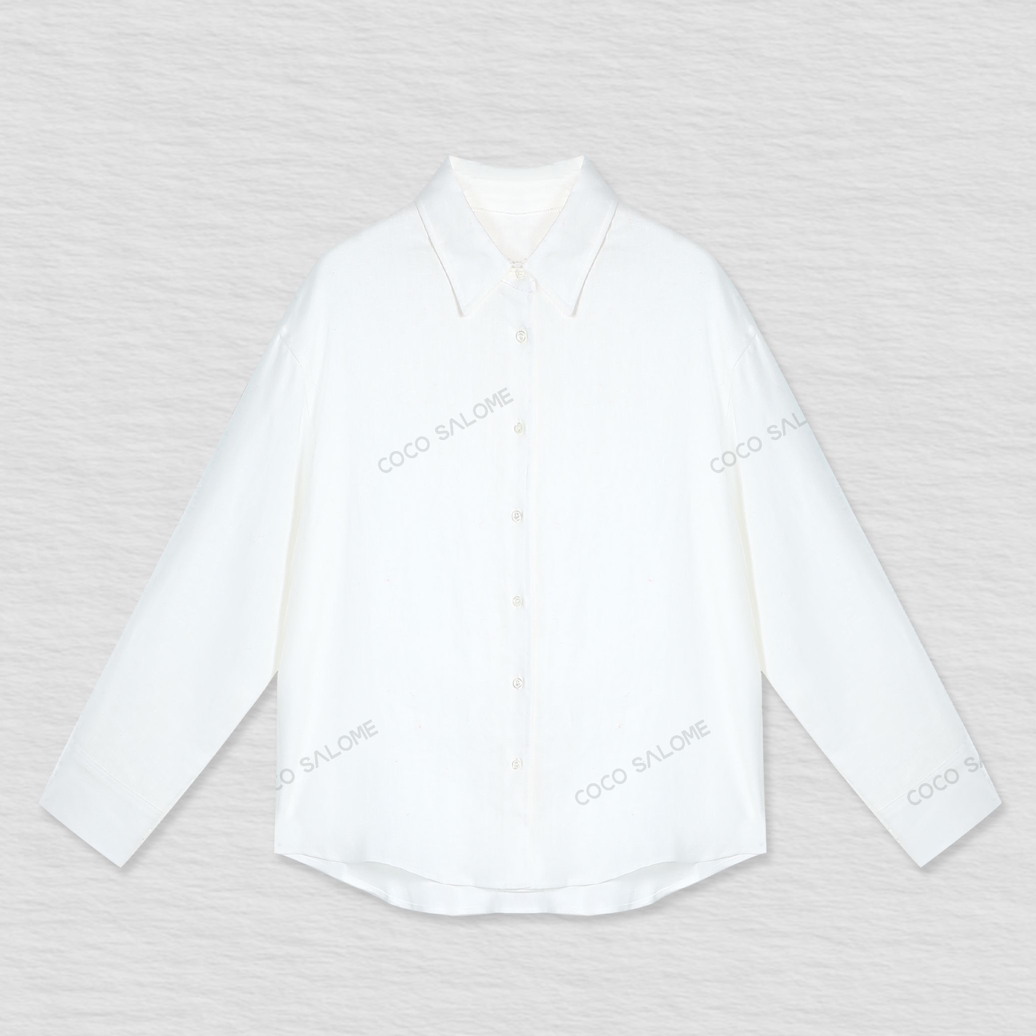 安安推荐【白麻】190g100亚麻简约轻薄透气百搭衬衫BW25C50674-CS