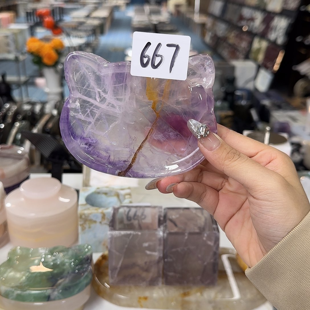 石材紫水晶小猫。667