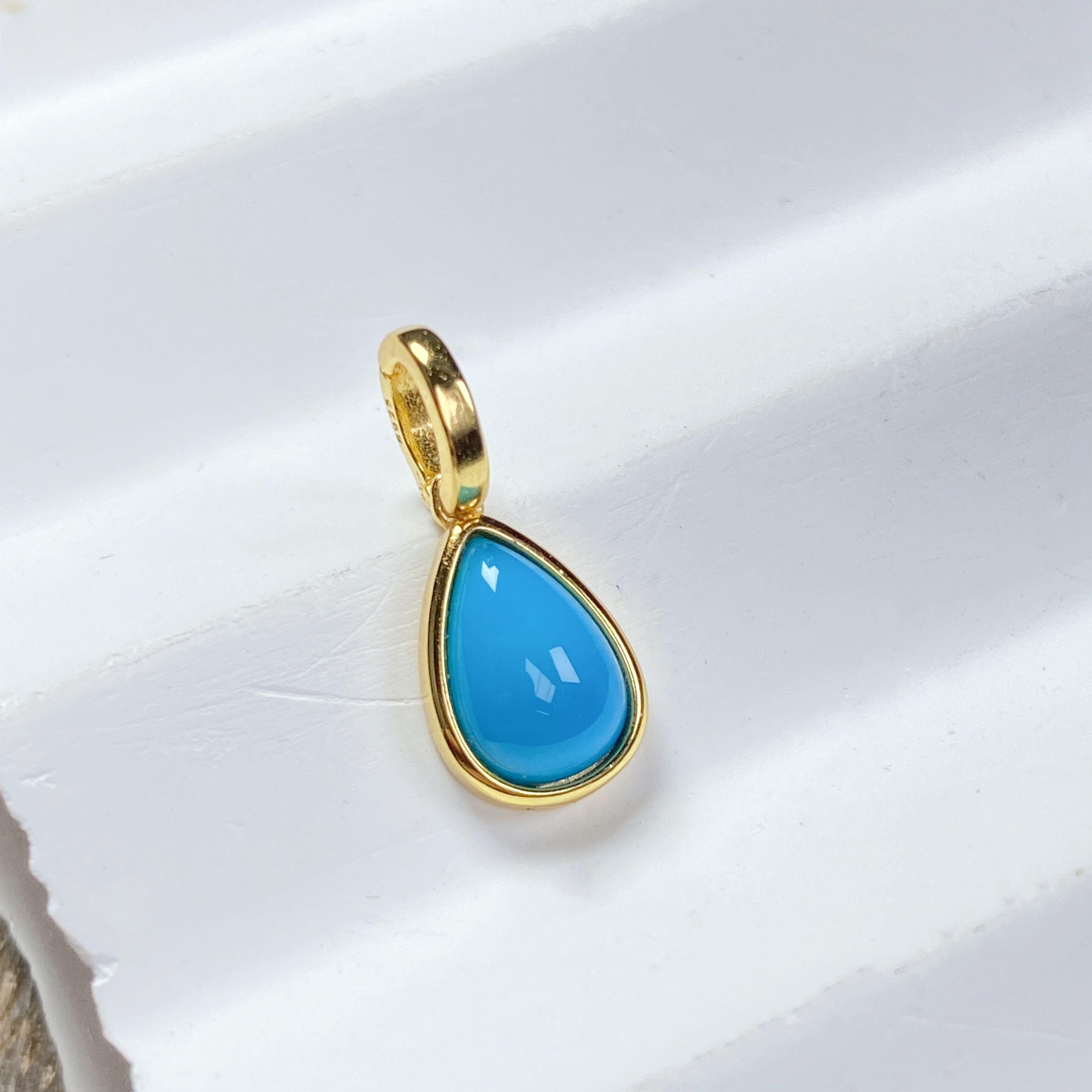 【熊总夫妇】美松S925银水滴吊坠-约11*7*3mm