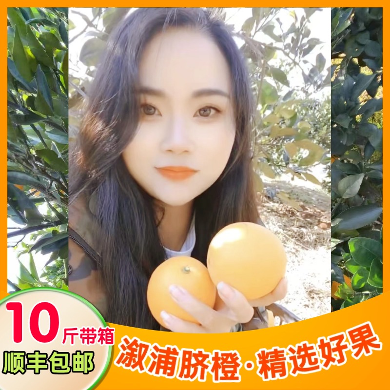 湖南橙子溆浦脐橙现摘水果产地直发多汁大果径10斤带箱顺丰包邮