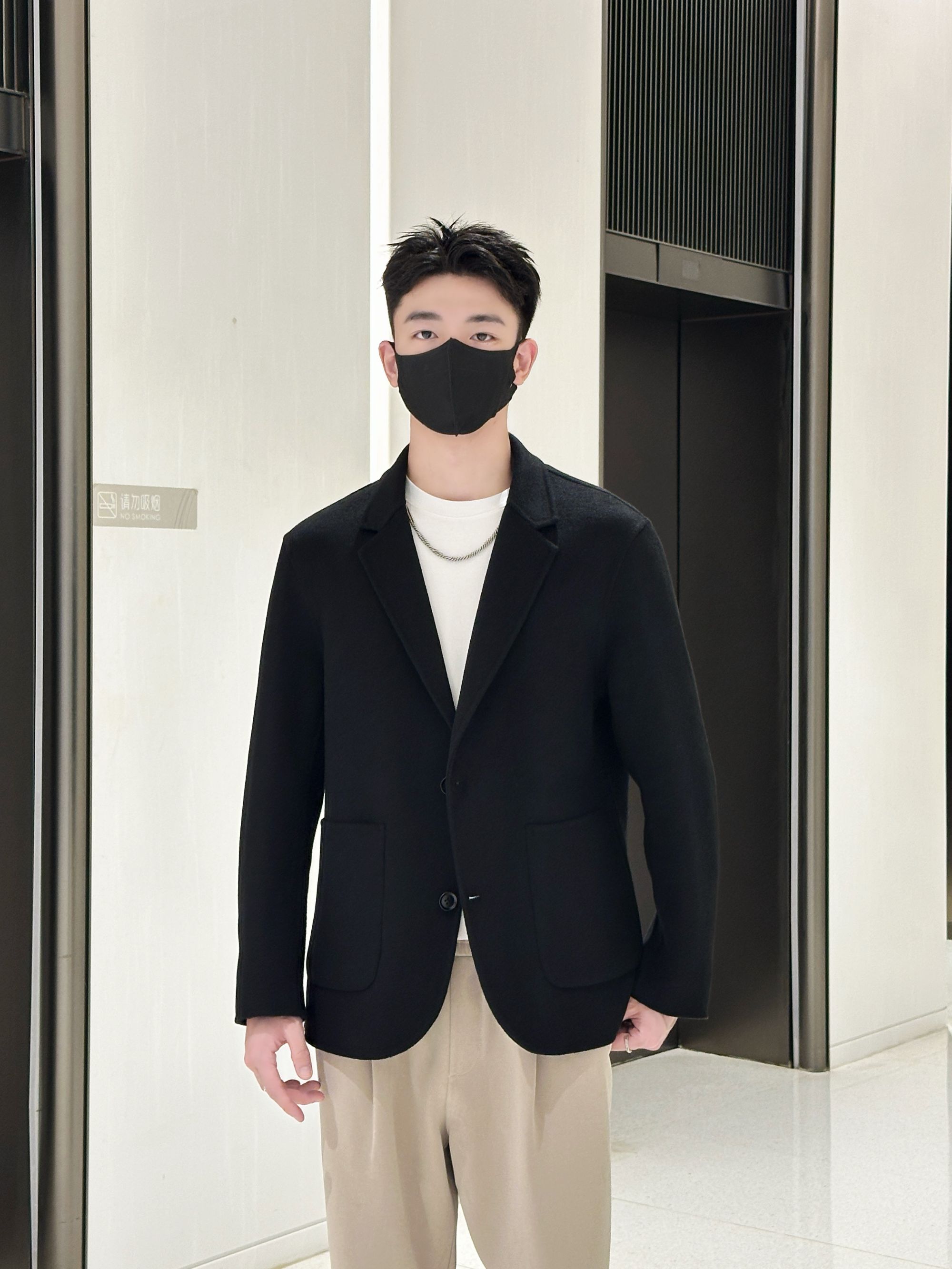 JX·INT精致小短款羊毛冬季西服外套双面羊毛大衣男士羊毛外套881