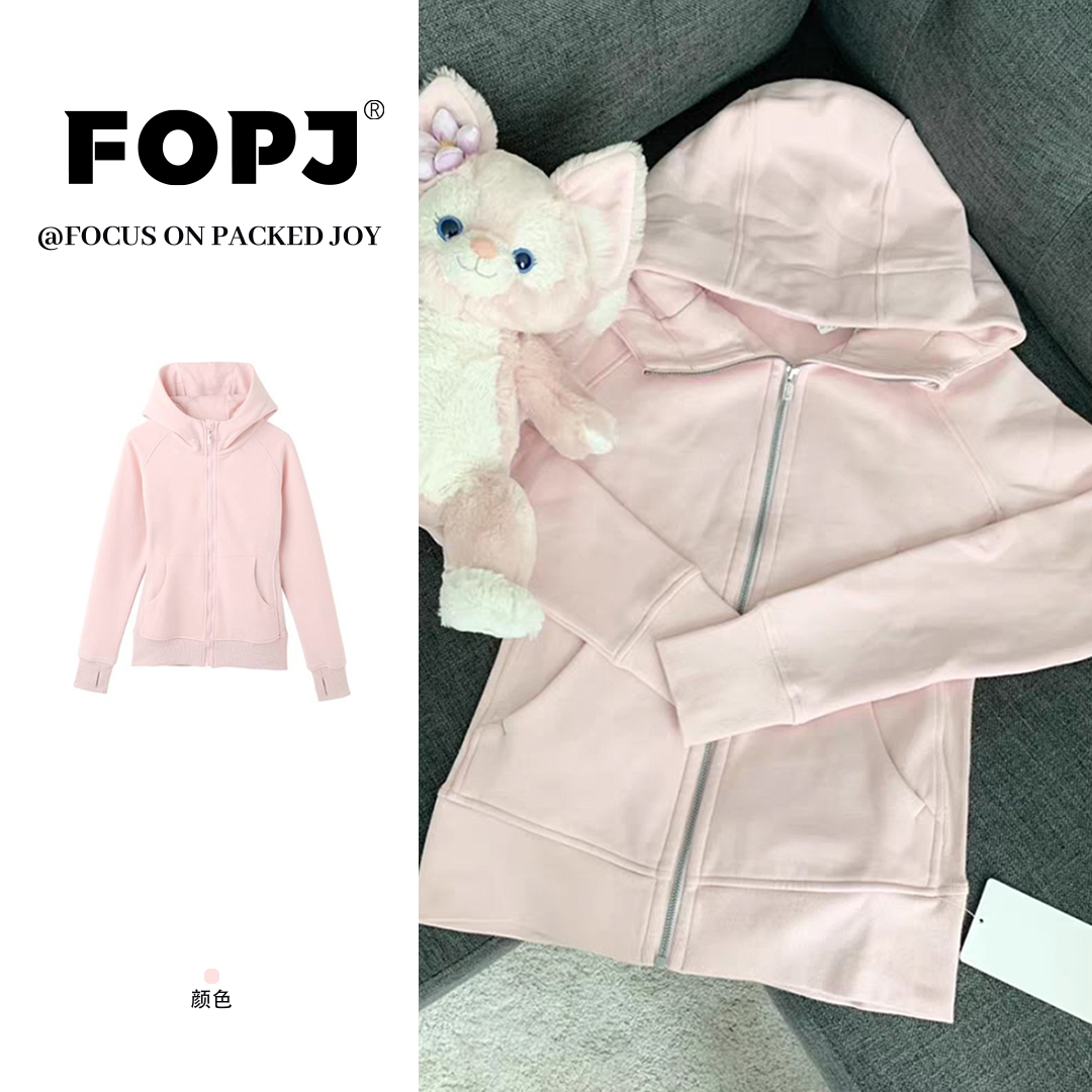 FOPJ春秋新款收腰连帽开衫卫衣女设计感时尚加绒加厚拉链外套上衣