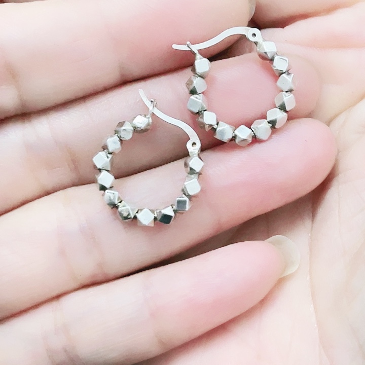 925银碎银子耳扣直径2cm