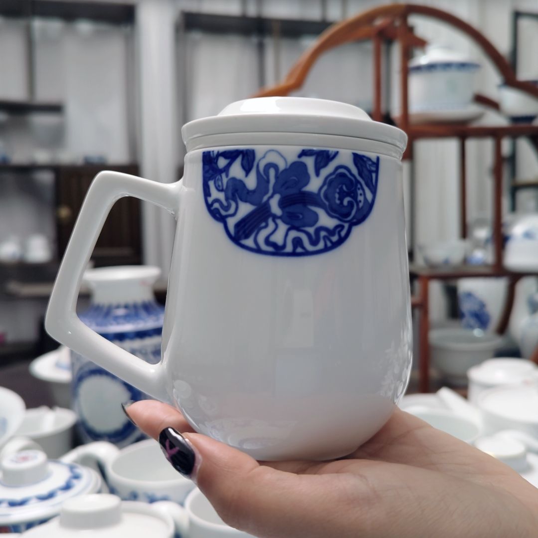 陶瓷事事如意茶漏杯三件套一套