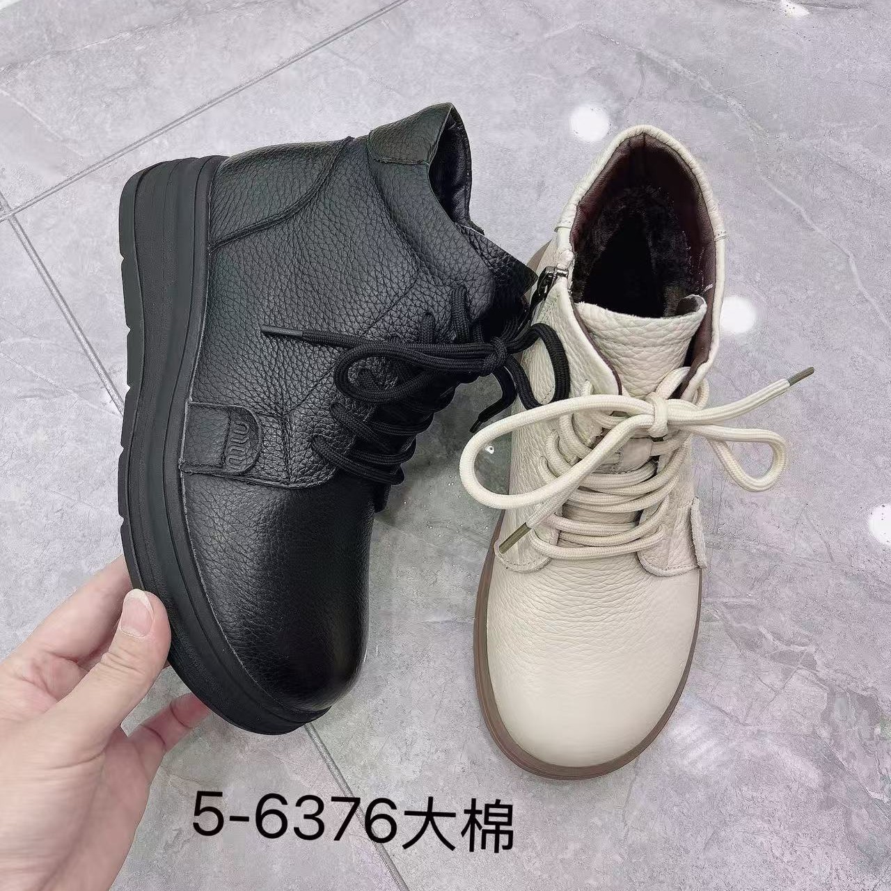 真皮短靴软面软底舒适厚底马丁靴冬季保暖防滑女式棉鞋百搭加绒
