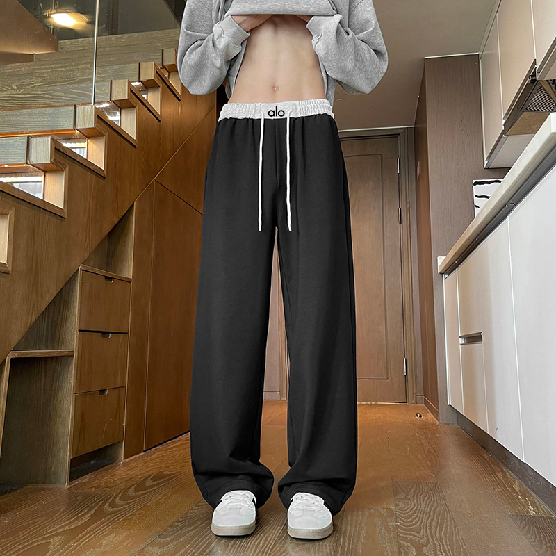 【官方奥特莱斯】品牌折扣潮牌美式弯刀卫裤男女春秋季宽松直筒阔腿