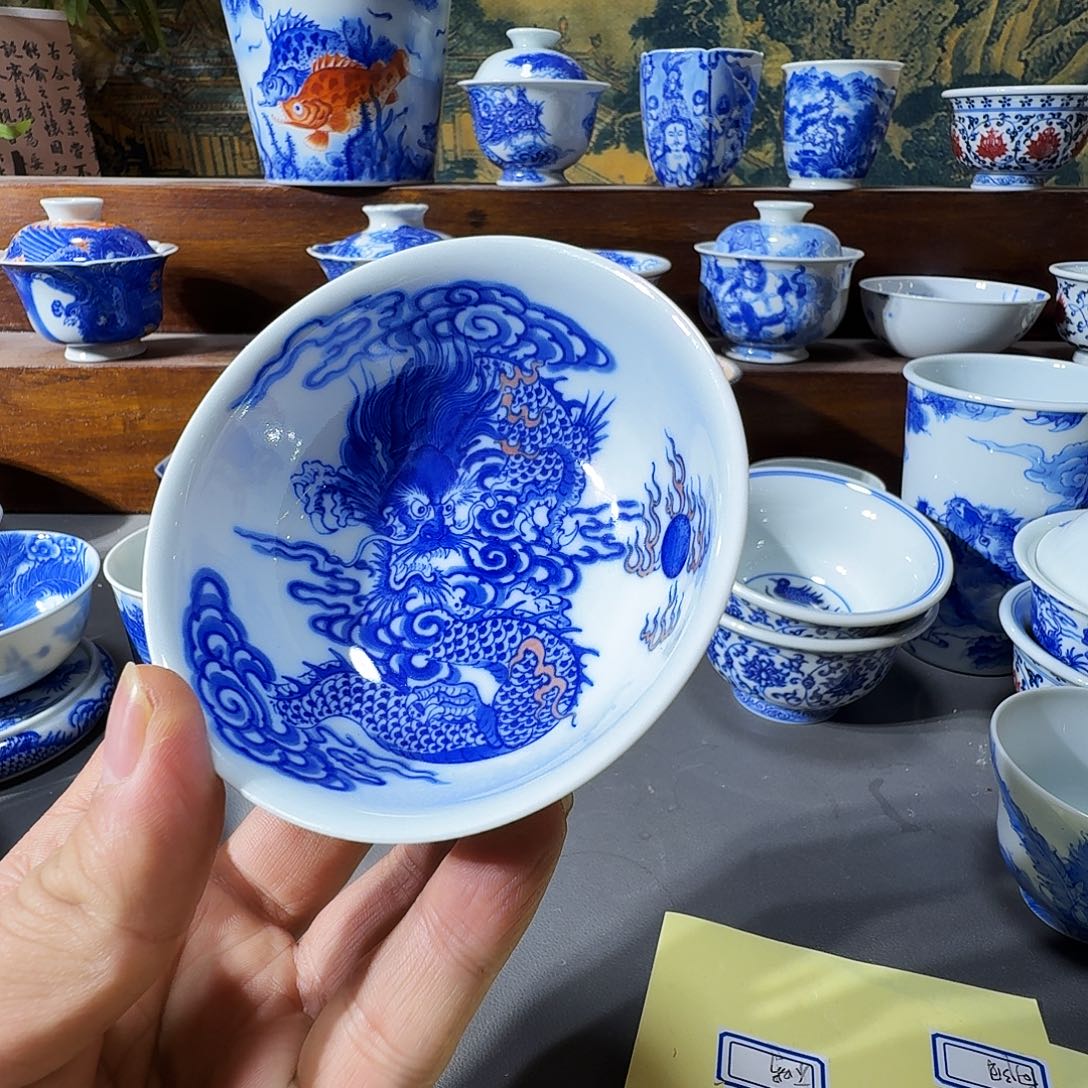 泥塑主人杯手工手绘