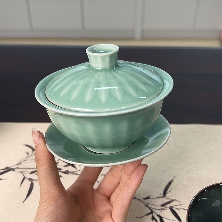 龙泉云间青瓷小米茶器