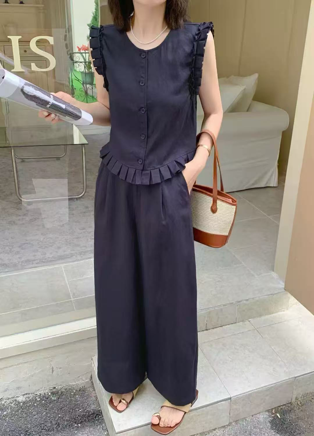 时尚套装夏季减龄休闲风时尚轻熟风宽松法式女装