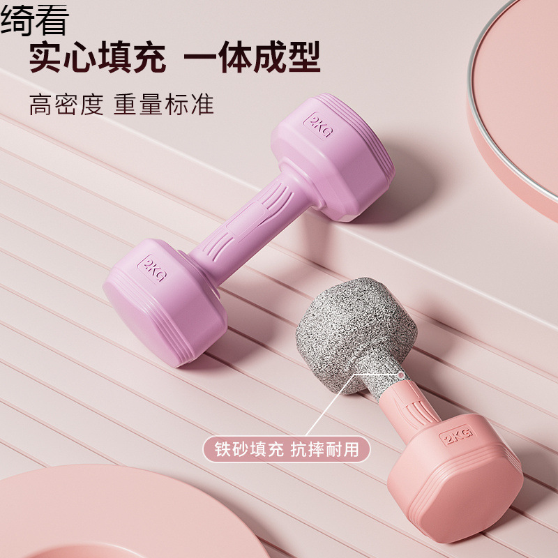 哑铃女士健身器材家用瘦肚子杠铃壶铃儿童青少年女小哑铃一对