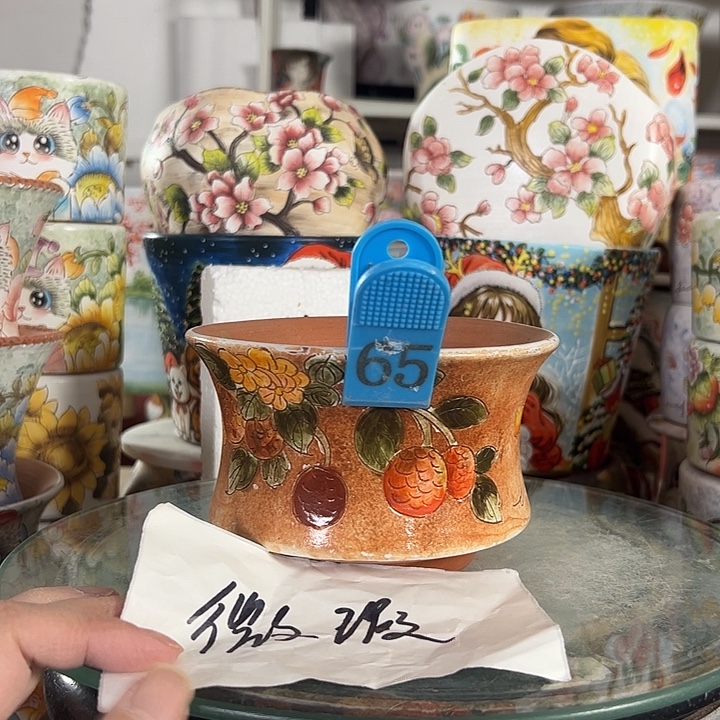 满38包邮景德镇手绘花盆性价比超高