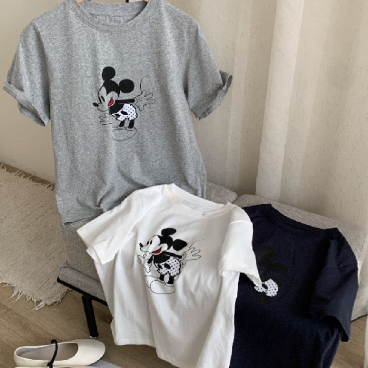 【ENXI】夏季新款米奇印花短袖T恤女款8554