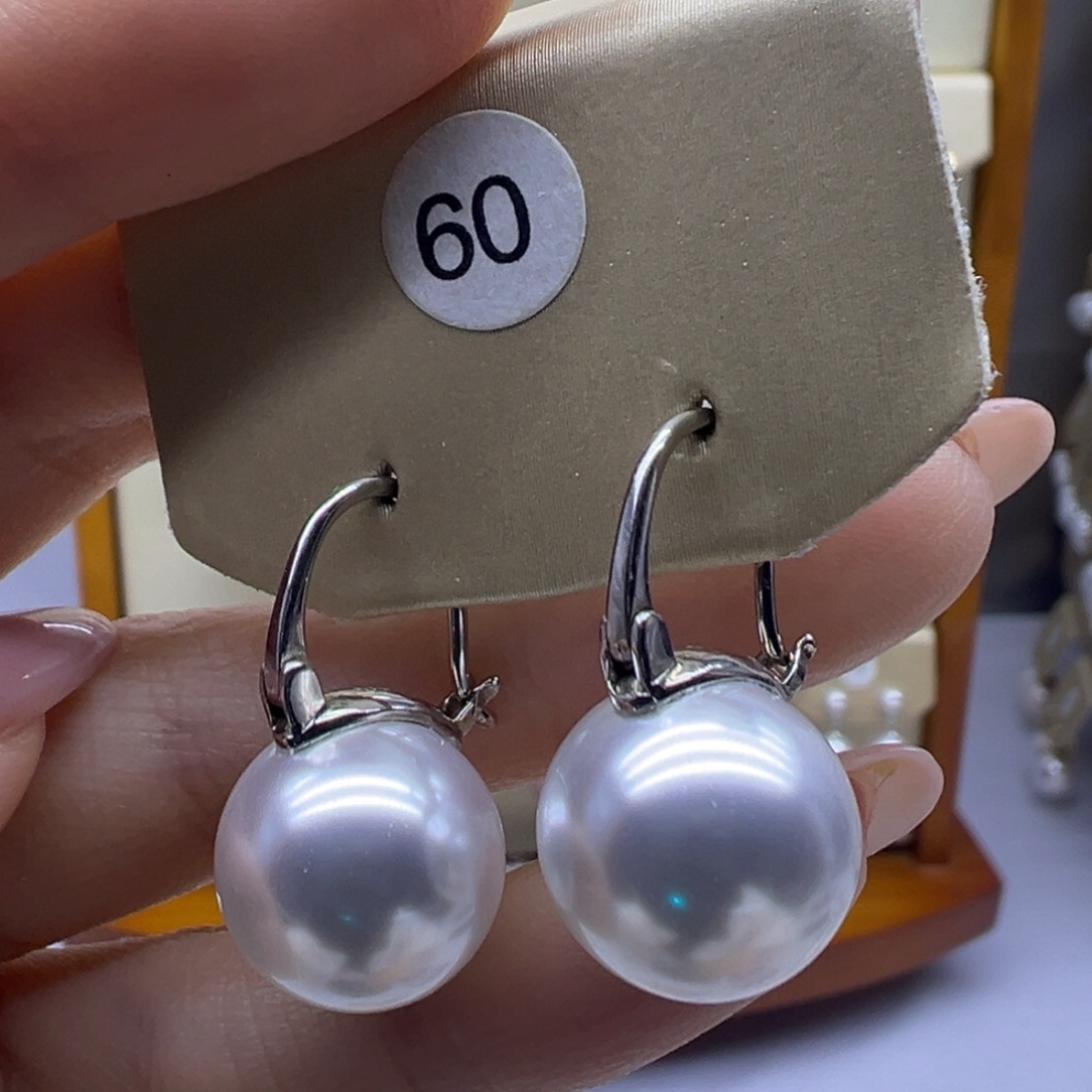 淡水珍珠耳饰银S925镶嵌