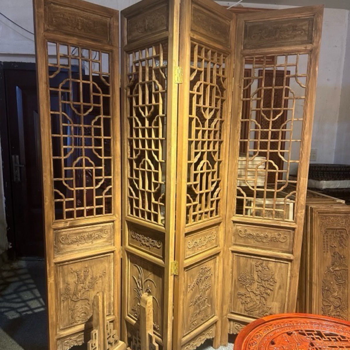 45×208经济型明清古典步步高屏风隔断，中国风，复古风格木雕