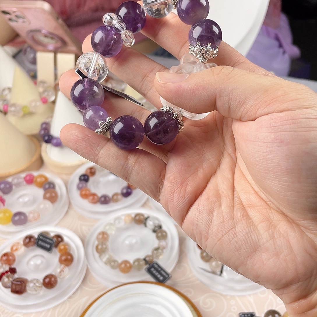 银S925镀金镶嵌手链水晶
