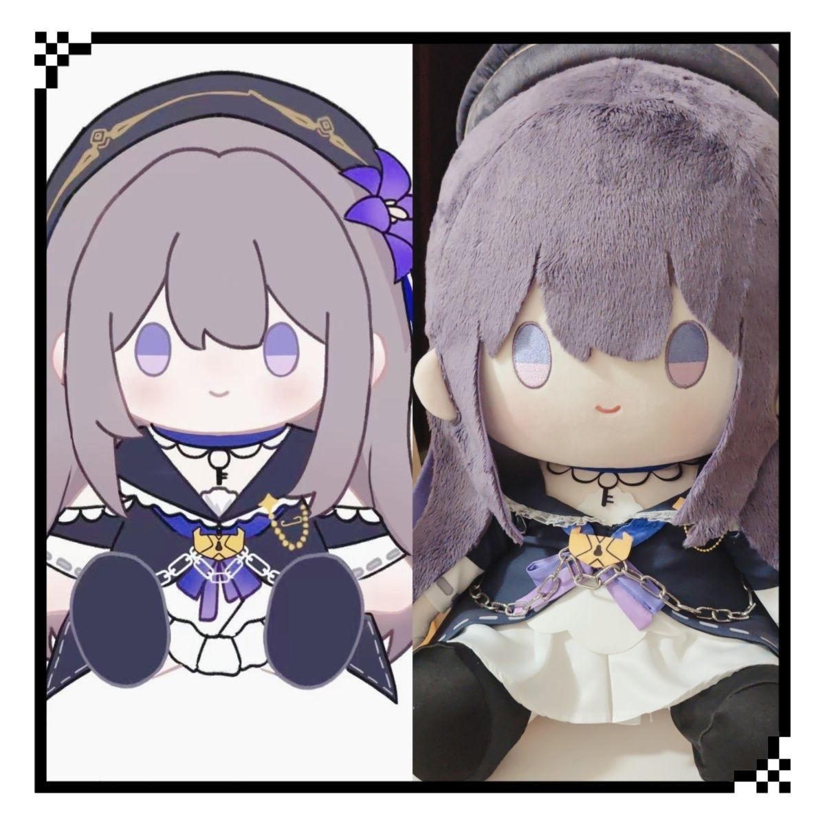 同人周边黑塔坐姿棉花娃娃铁道游戏换装娃偶礼物公仔40cm