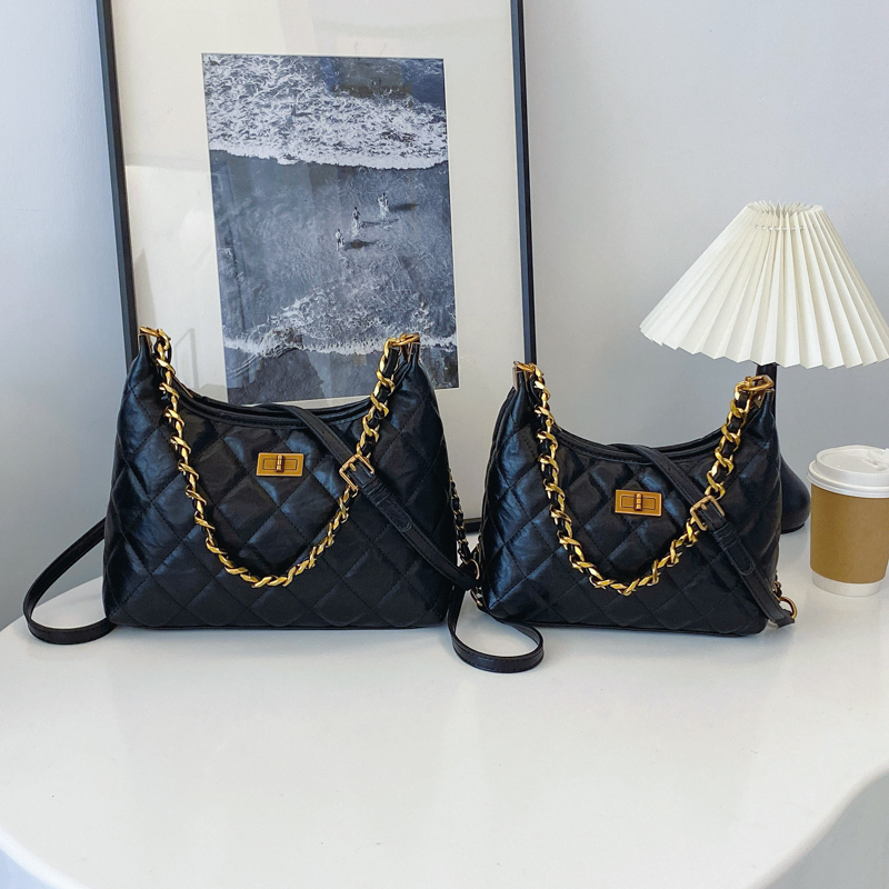 菱格链条斜挎包大容量腋下包高档轻奢单肩包2025新款韩版ins早春