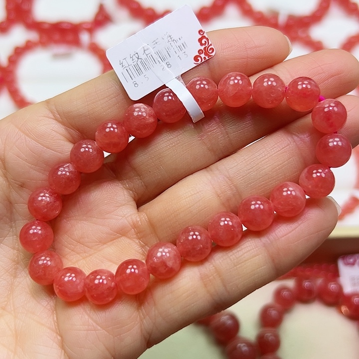 菱锰矿（红纹石）手串未镶嵌