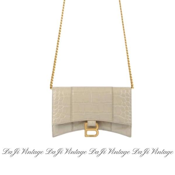 大吉中古/巴黎世家鳄鱼纹沙漏woc斜挎包