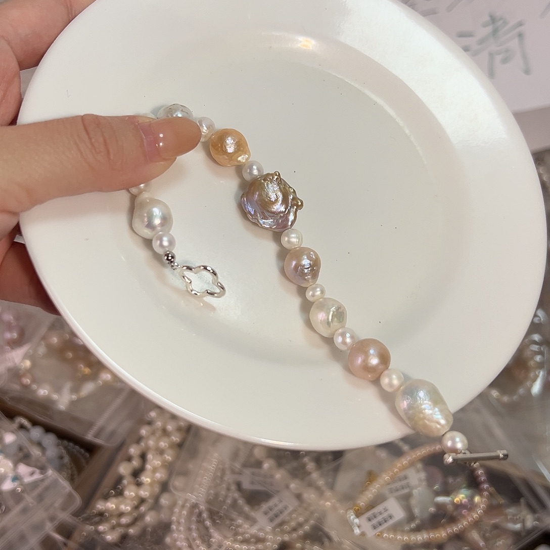 设计款珠宝银S925镶嵌淡水珍珠