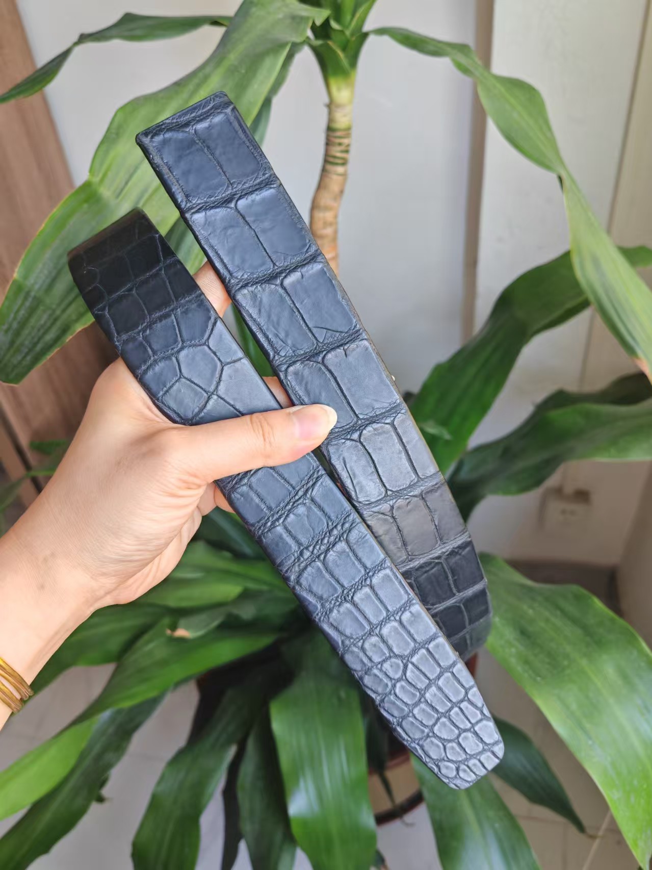 订制湾鳄腰带猪肠带皮真牛皮皮带男士时尚高档带身百搭黑色真皮