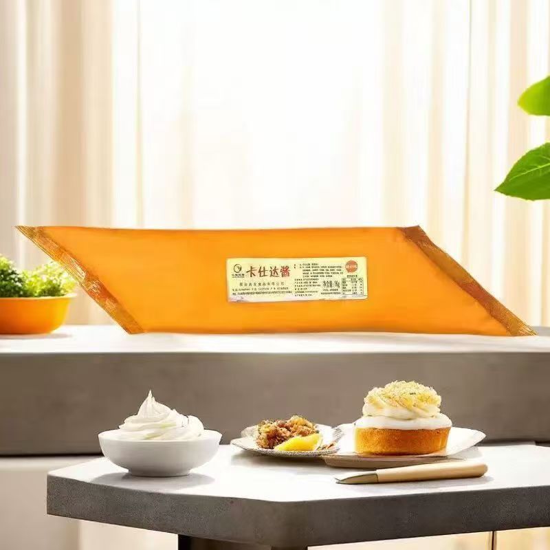 亿佳V优酱卡仕达酱爆浆冰淇淋酱奶酪酱面包甜品烘焙馅料奶酱整箱