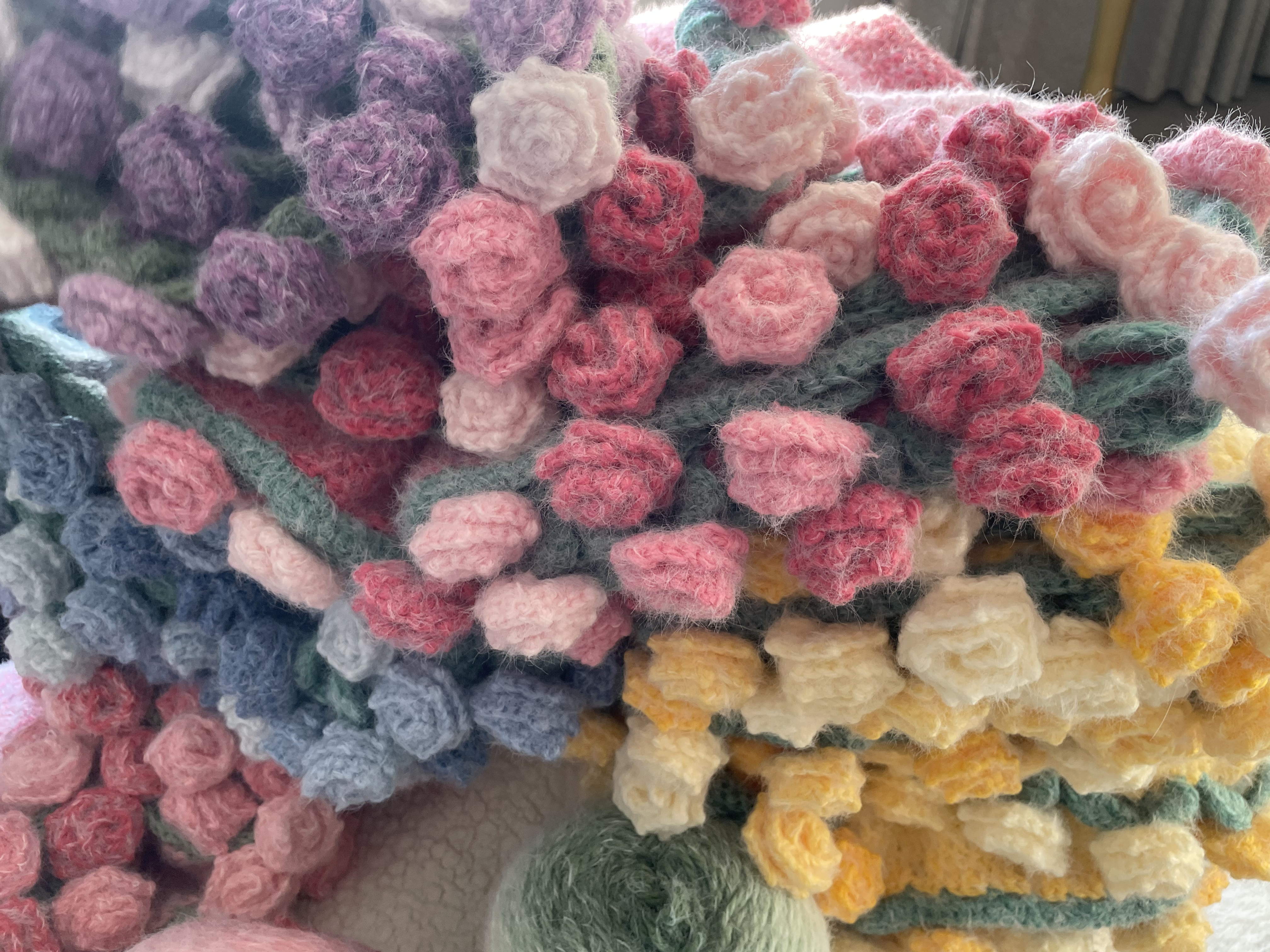 定制直径1.2米玫瑰花毯  时尚百搭DIY编