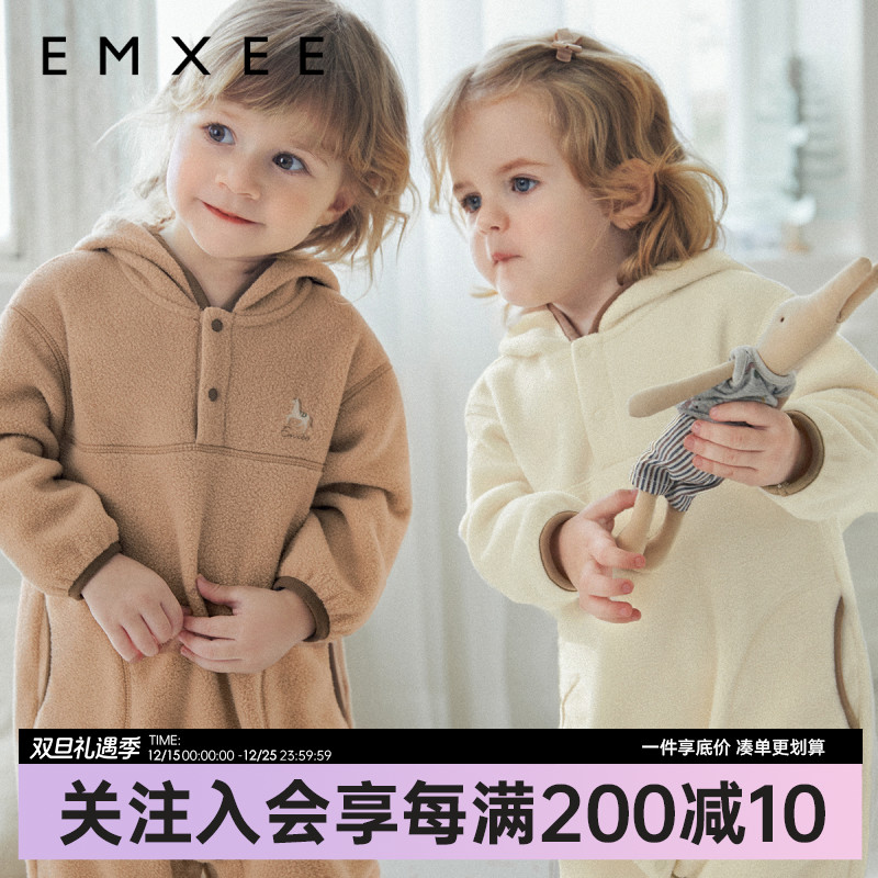【新品】嫚熙婴童连帽连身衣秋冬季外出婴儿服装