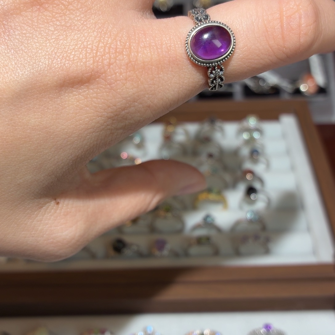 银S925镶嵌烟晶戒指