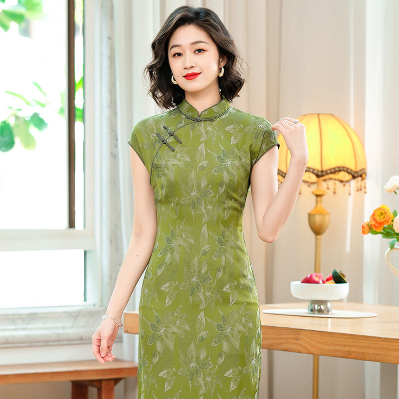 【唐唐】送考旗袍夏季2025年新款复古中国风提花日常改良连衣裙