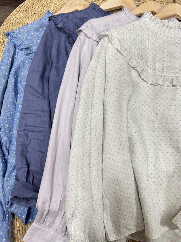 春季新款套头麻衬衣