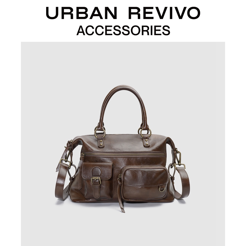 URBAN REVIVO2025冬季新款女士休闲复古斜挎背包UAYB50212
