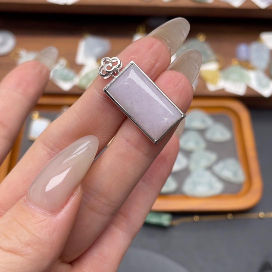 翡翠银S925镶嵌吊坠(不含链)