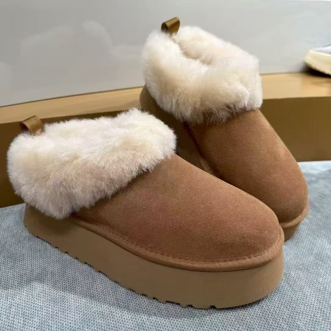 清仓【塔茨勒4CM】桑坡雪地靴羊皮毛一体加厚增高防滑棉鞋源头