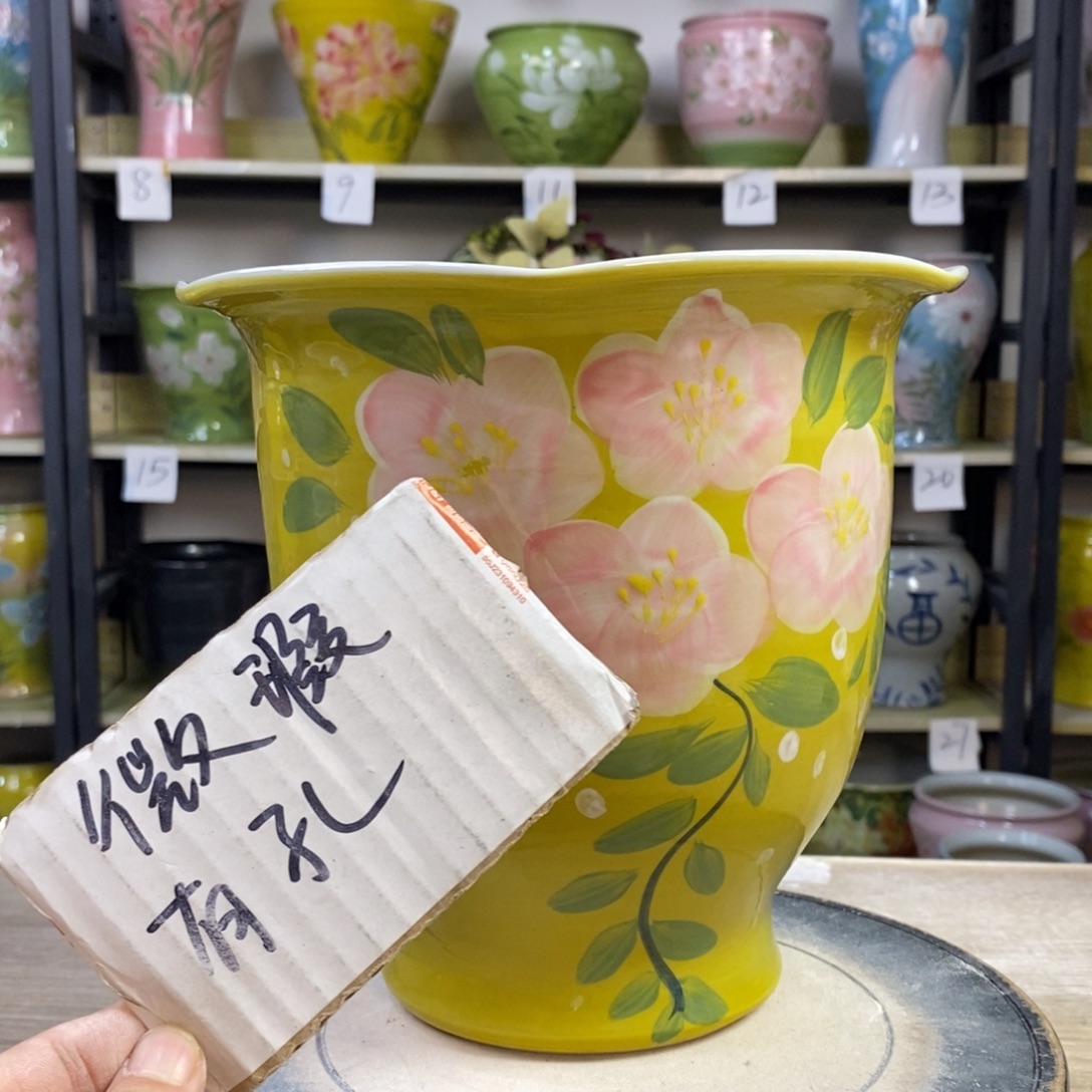 景德镇手工手绘陶瓷花盆