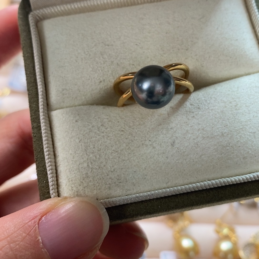 海水珍珠戒圈银S925镶嵌