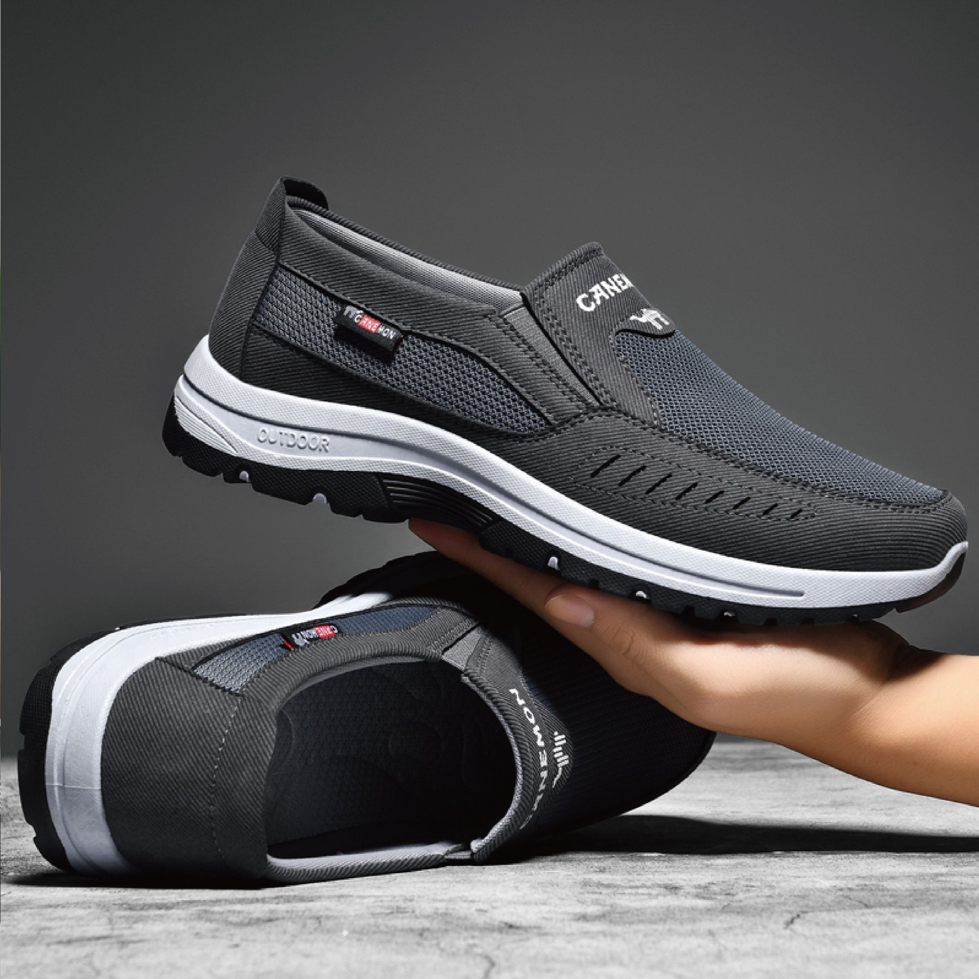 领航骆驼春夏男鞋防滑网面老北京布鞋中老年爸爸鞋子男款鞋时尚