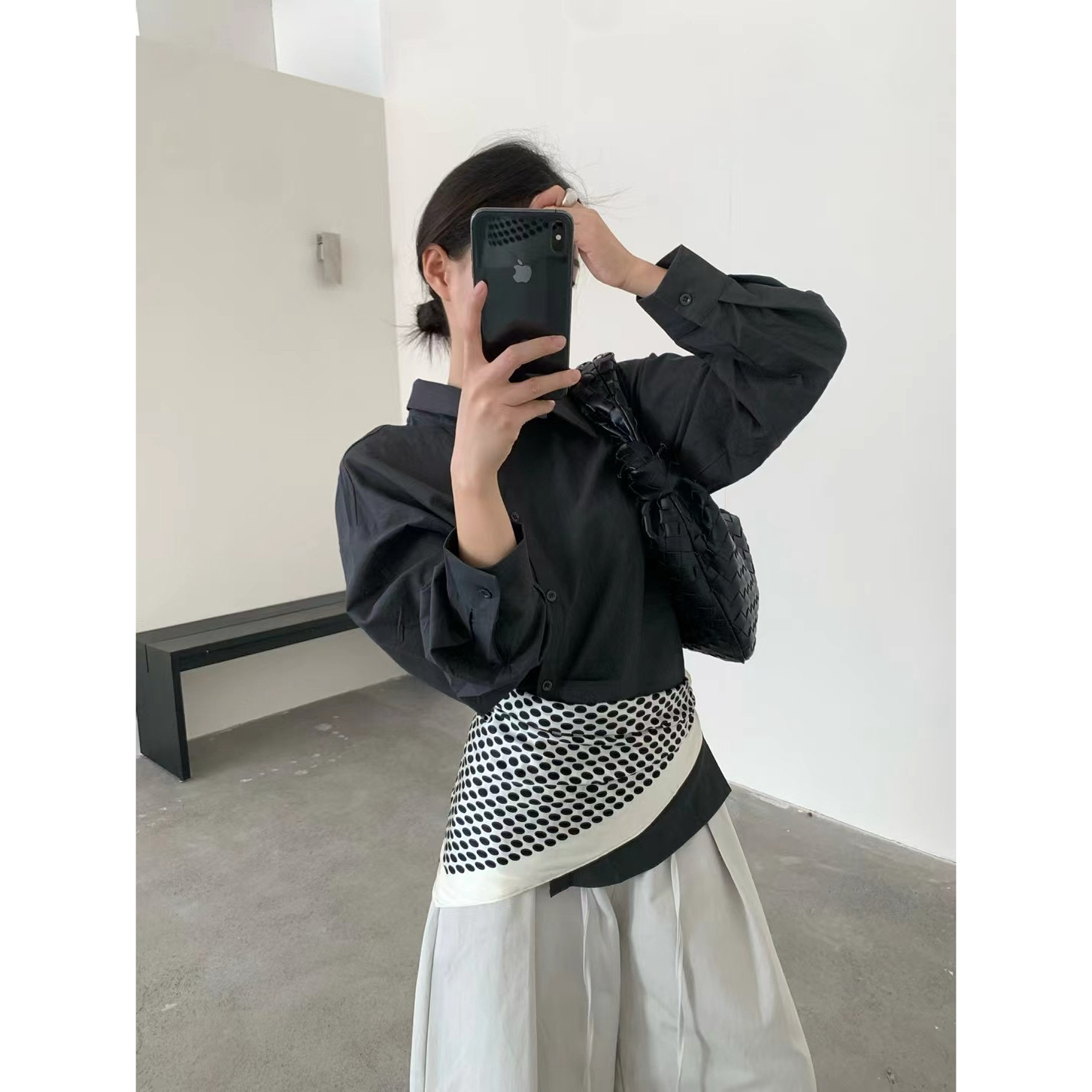 两颗桃  “早秋”韩系不规则设计感衬衣