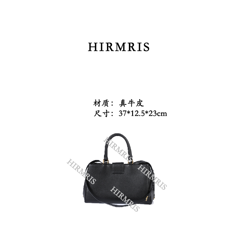 HIRMRIS手工真皮包550351-黑 大托特林黑色
