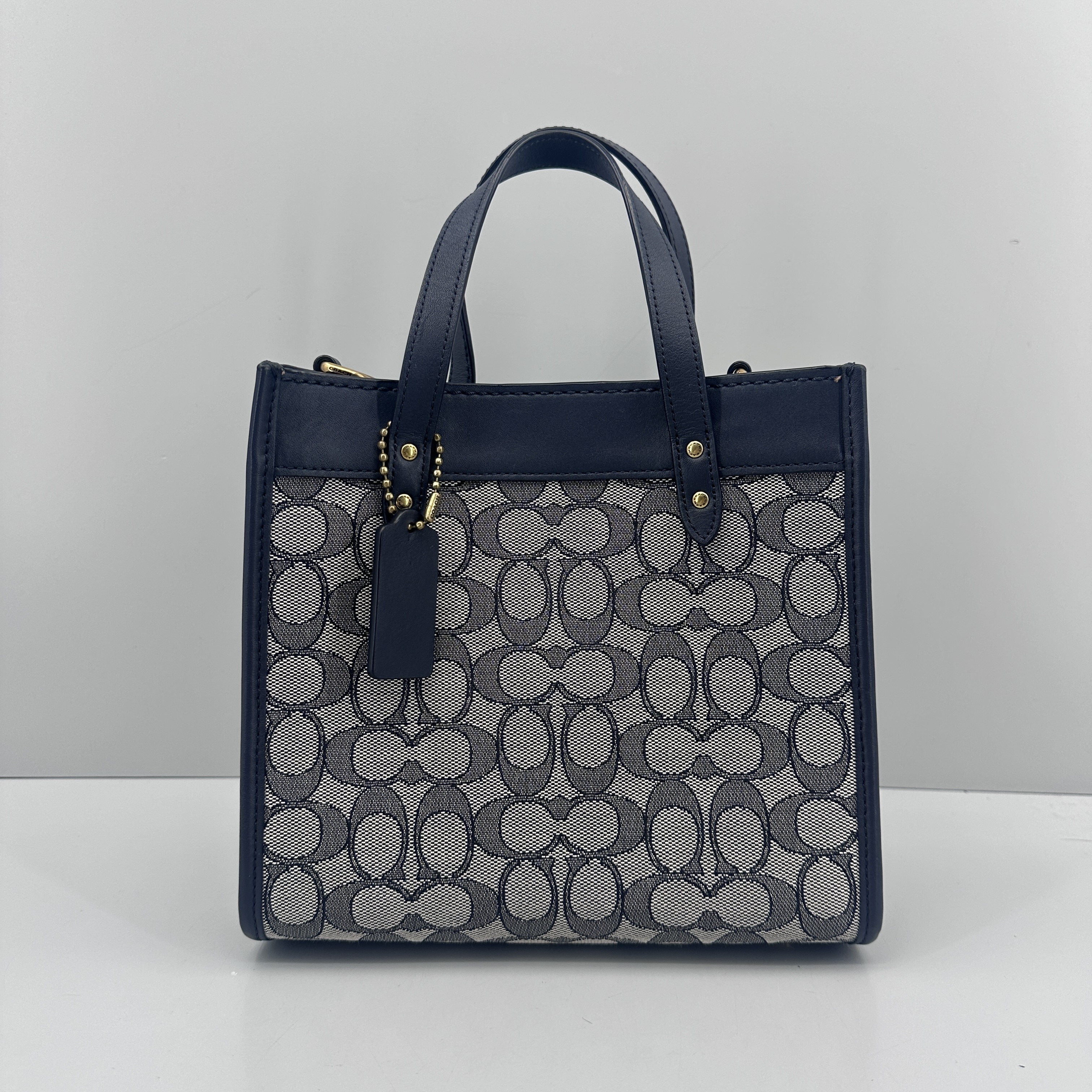 95新 COACH/蔻驰 小林/field22蓝色老花小方托22*20*10cmBM070305